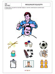 okul öncesi verilen meslek ile ilgili resimleri bul çalışmaları